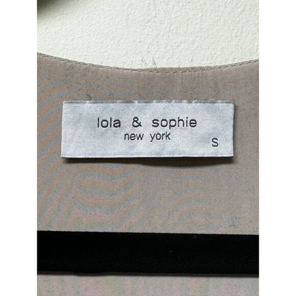 LOLA & SOPHIE NY Muted Layered Look Handkerchief Asymmetrical Hem Midi Dress - Picture 8 of 10